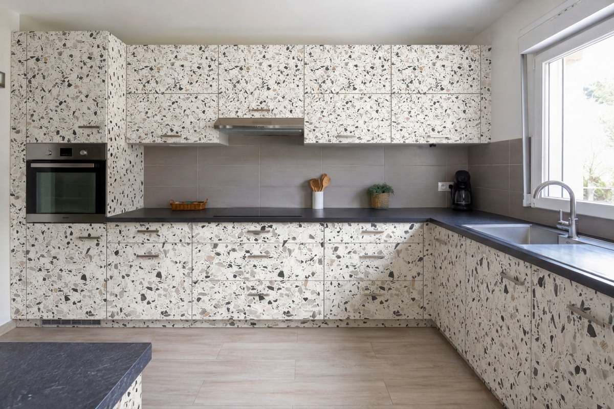 Après Coverstyl NH43 Terrazzo Mixed Black - Pierre / Stone🟠