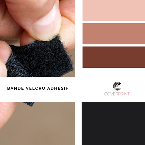 BANDE VELCRO ADHÉSIF BLANC OU NOIR