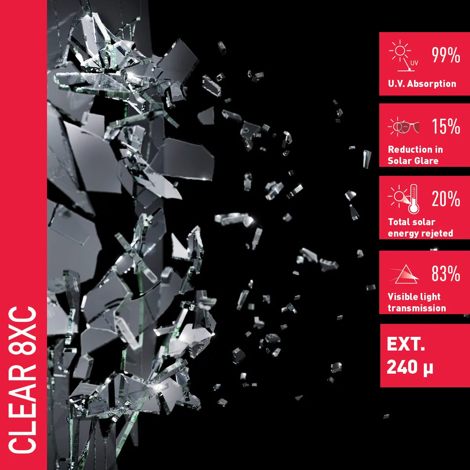 CLEAR 8 XC – Film de sécurité anti effraction extérieur - 1.83m