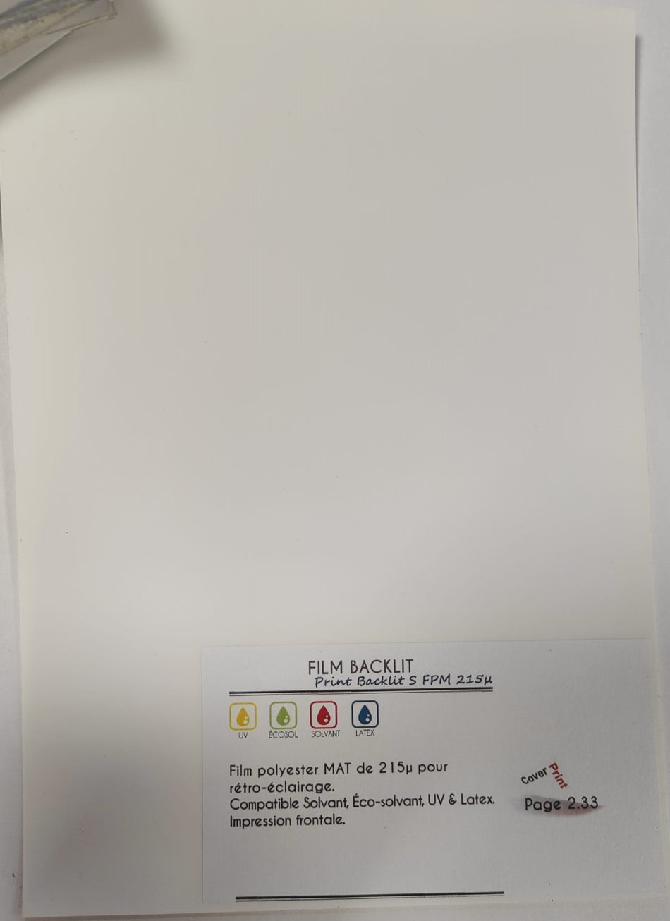 Film polyester backlit pour rétro-éclairage 215µ