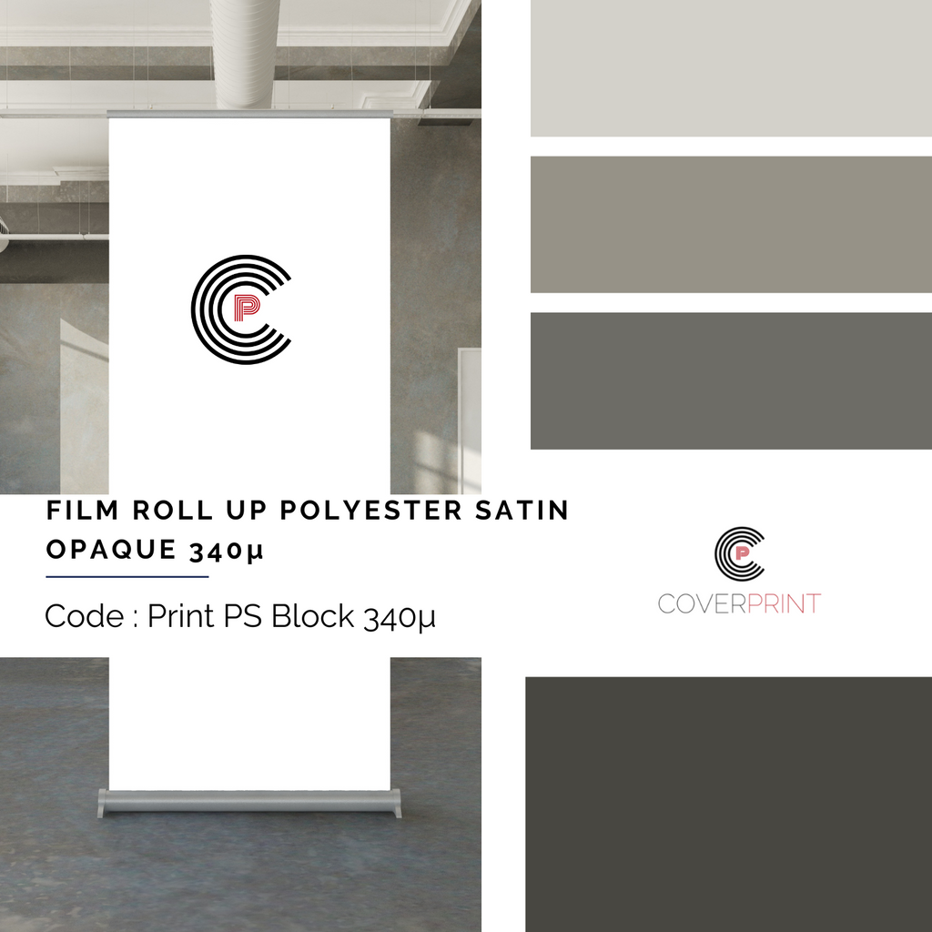 FILM ROLL UP POLYESTER SATIN OPAQUE 340µ