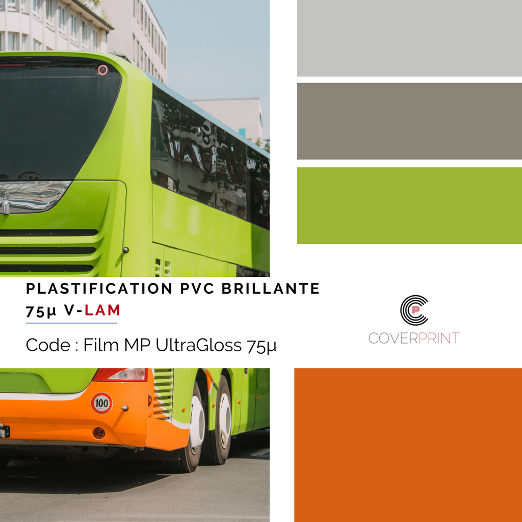 PLASTIFICATION PVC BRILLANTE 75µ V-LAM pour MICRO-PERFORÉ
